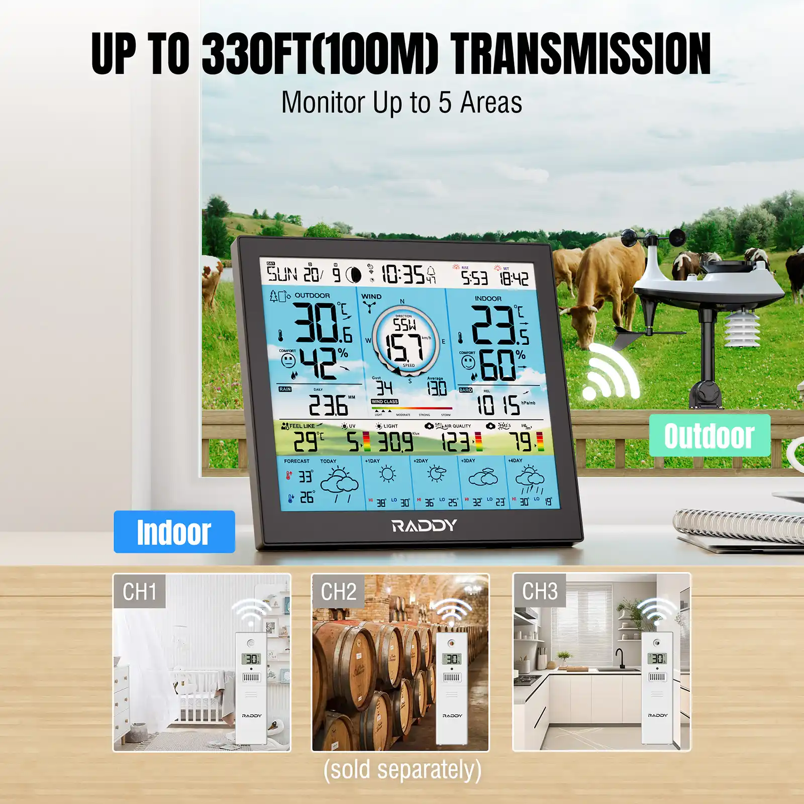 WF-120P Professional Weather Station - Image 6